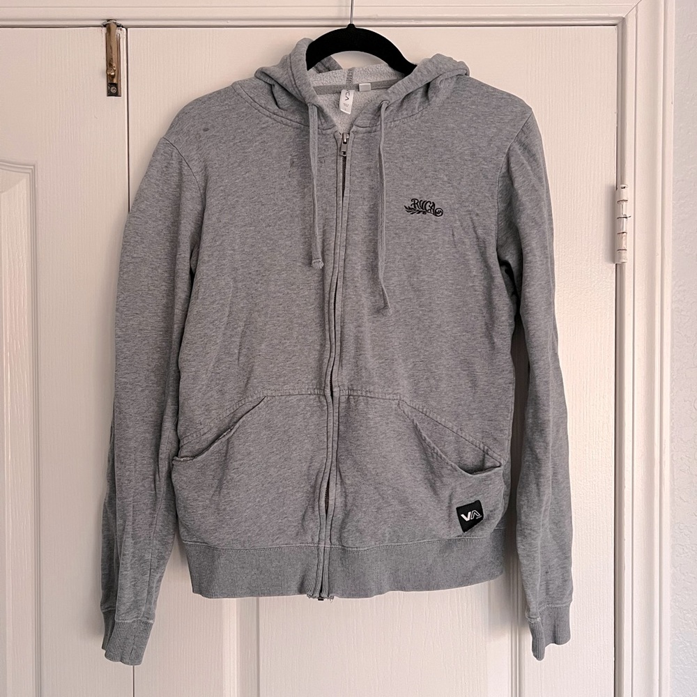 RVCA Gray Zip-Up Hoodie
